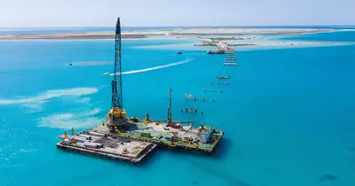 Gründungsarbeiten für das Megaprojekt in Saudi-Arabien von Bauer Spezialtiefbau 